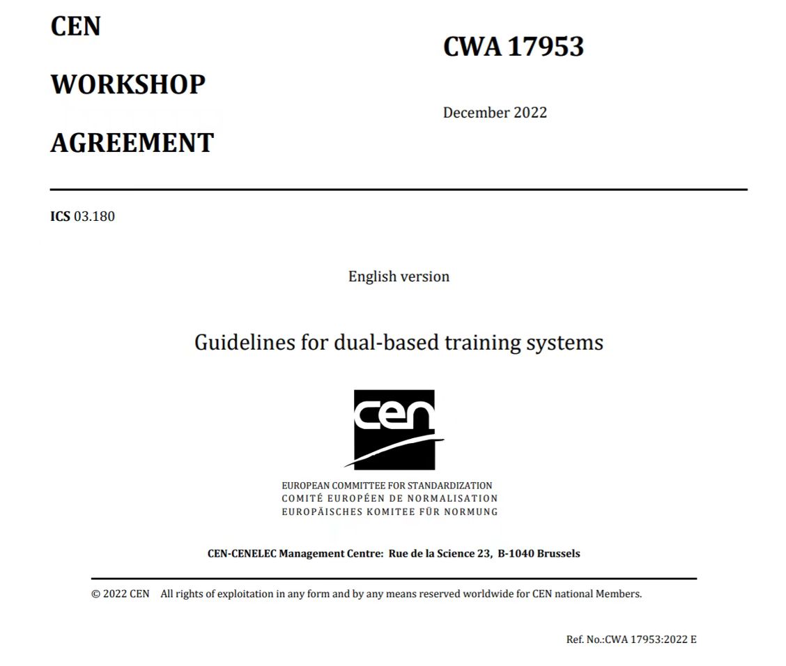 beat365在线唯一官网参与欧洲标准《双元制培训体系指南》制定